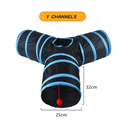 🐱 Foldable Interactive Cat Play Tunnel with Crinkle Sound
