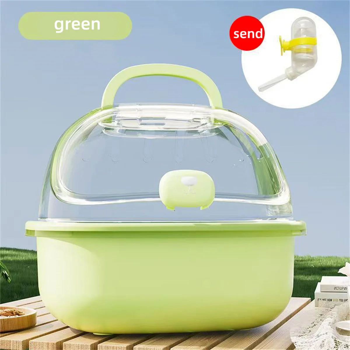 🐹 Transparent Portable Hamster Carrier Cage with Large Space