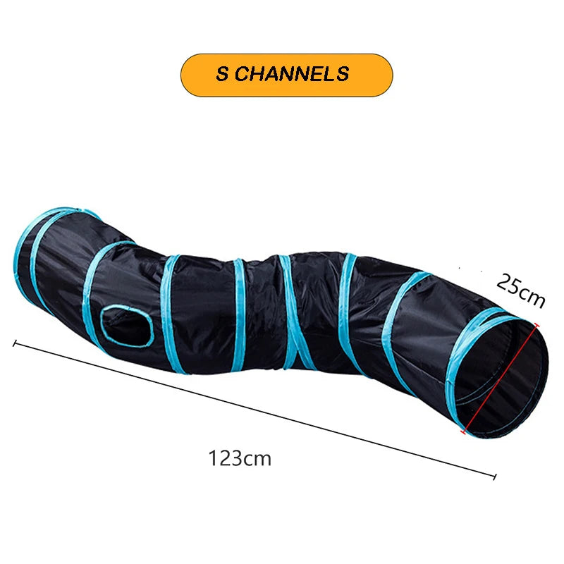 🐱 Foldable Interactive Cat Play Tunnel with Crinkle Sound