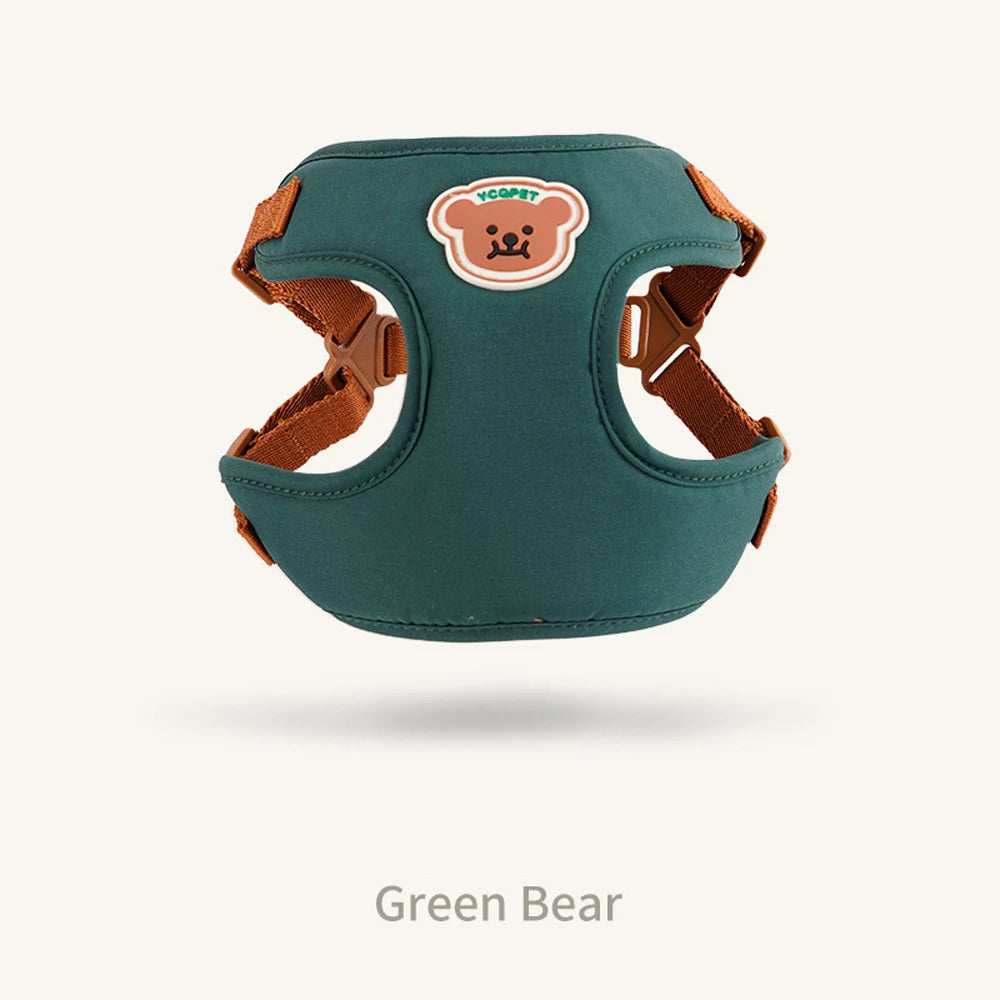 🐾  Cute Bear Adjustable Pet Harness & Leash Set