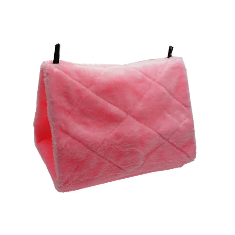 🐦 Warm Plush Hanging Bird Hammock Hut for Parrots