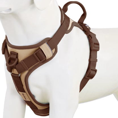 🐾 Luxury Chocolate No-Pull Adjustable Dog Harness for Small & Large Dogs