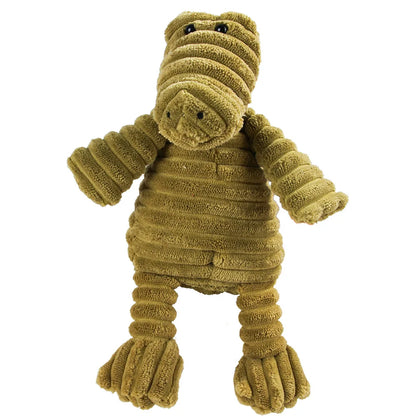 🐾 Corduroy Plush Squeaky Animal Dog Toy for Large Dogs