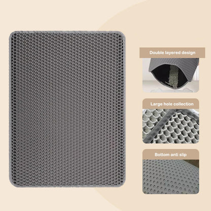 🐱 Double-Layer Waterproof Cat Litter Trapping Mat with Non-Slip Bottom