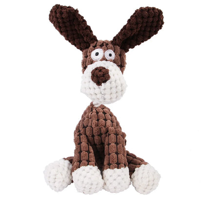 🐾 Corduroy Plush Squeaky Animal Dog Toy for Large Dogs