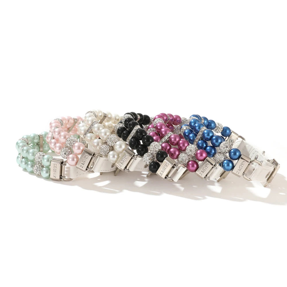 🐾Elegant Pearl & Rhinestone Pet Collar for Dogs & Cats