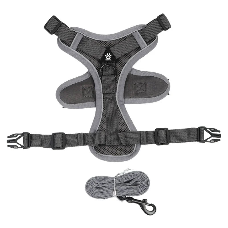 🐾 Reflective No-Pull Dog Harness & Leash Set for Small Dogs & Cats