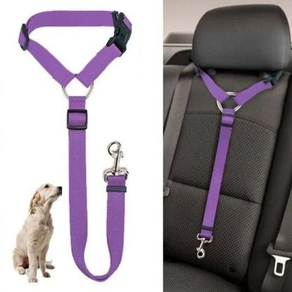 🐾 2-in-1 Adjustable Pet Car Seat Belt & Leash for Dogs
