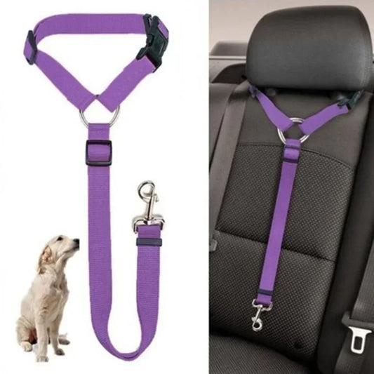🐾 2-in-1 Adjustable Pet Car Seat Belt & Leash for Dogs