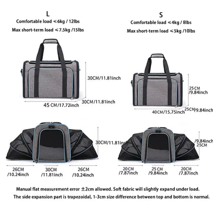 🎒 Expandable Foldable Pet Carrier Bag with Breathable Mesh for Small Dogs & Cats