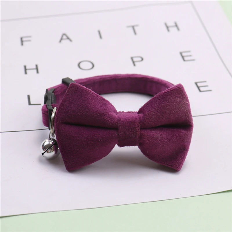 🐱 Cute Adjustable Cat Collar with Bow & Bell
