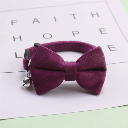 🐱 Cute Adjustable Cat Collar with Bow & Bell
