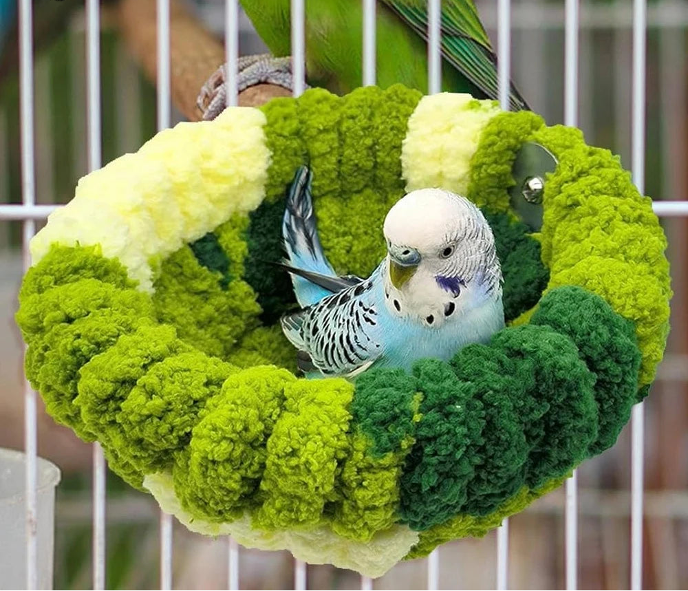 🐦 Warm Plush Round Bird Nest & Sleeping Bed for Parrots