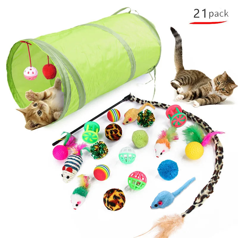 🐱 Kitten Toys Variety Pack with Cat Wand, Sisal Mouse, Bell & Ball