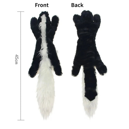 🐾 Funny Stuffingless Plush Squeaky Dog Toy with Crinkle Sound