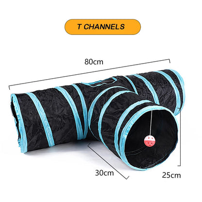 🐱 Foldable Interactive Cat Play Tunnel with Crinkle Sound