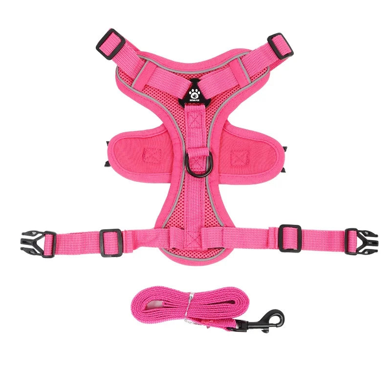 🐾 Reflective No-Pull Dog Harness & Leash Set for Small Dogs & Cats