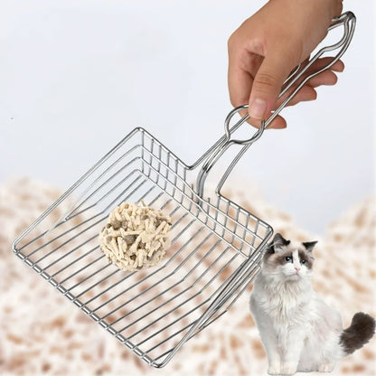 🐱BOOTEELY ステンレス製ネコ砂スコップ (丈夫な持ち手付き)