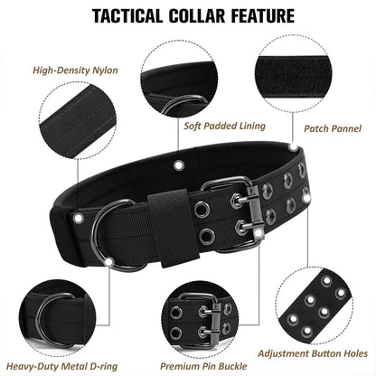 🐾 Durable Nylon Tactical Dog Collar for Medium & Large Dogs – Training, Walking & Working