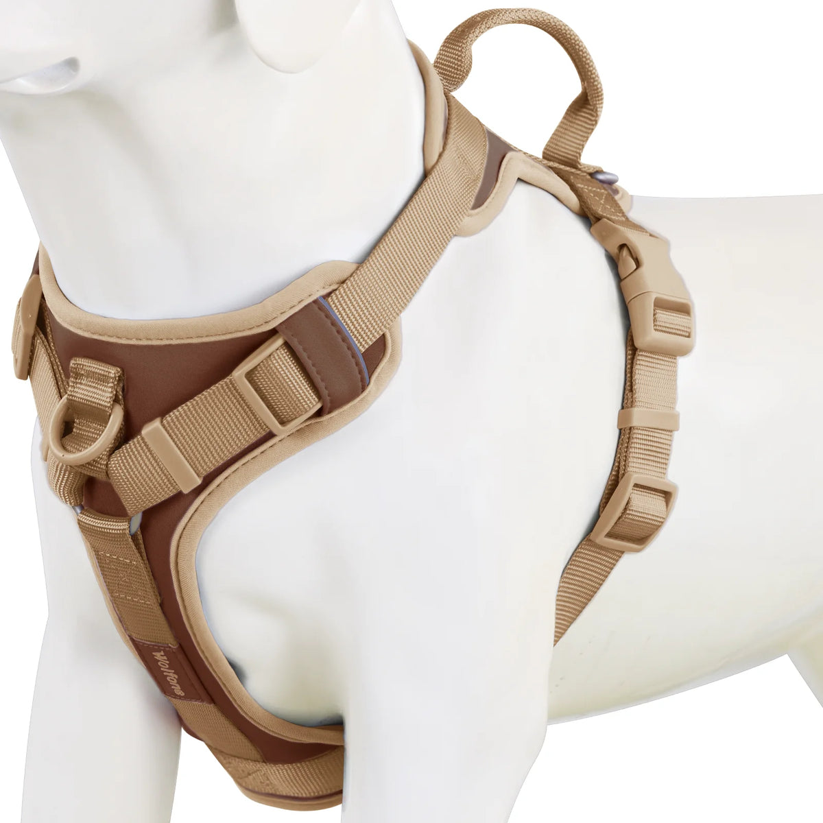 🐾 Luxury Chocolate No-Pull Adjustable Dog Harness for Small & Large Dogs