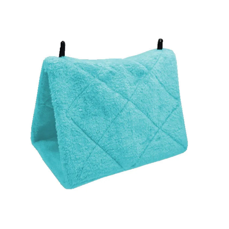 🐦 Warm Plush Hanging Bird Hammock Hut for Parrots