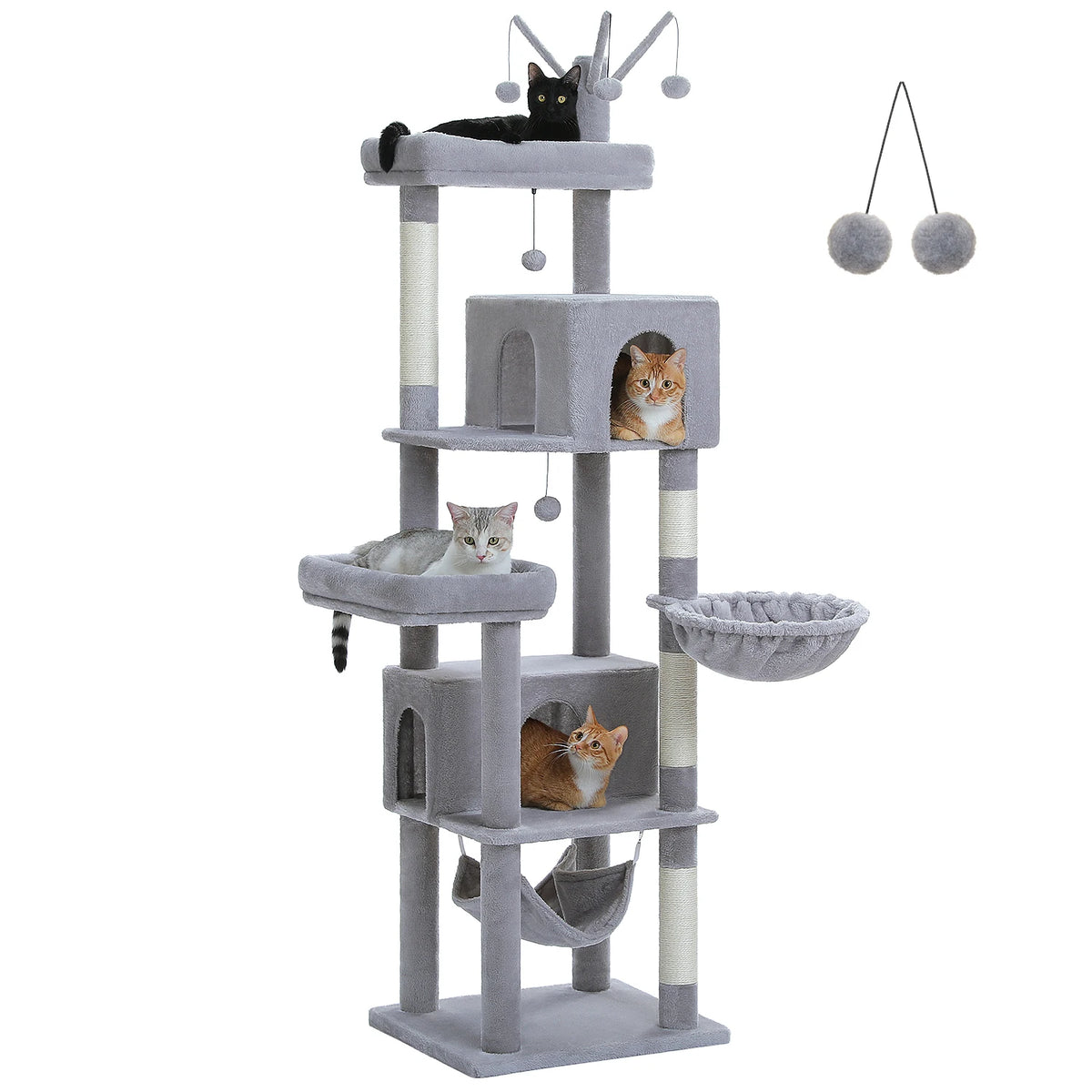 🐱 Multi-Level Cat Tree for Large Indoor Cats – Scratching Posts, Spacious Condo & Soft Top Perch