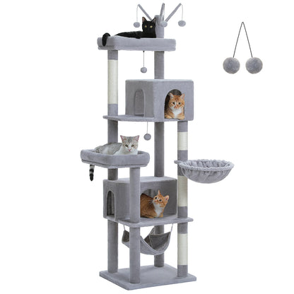🐱 Multi-Level Cat Tree for Large Indoor Cats – Scratching Posts, Spacious Condo & Soft Top Perch