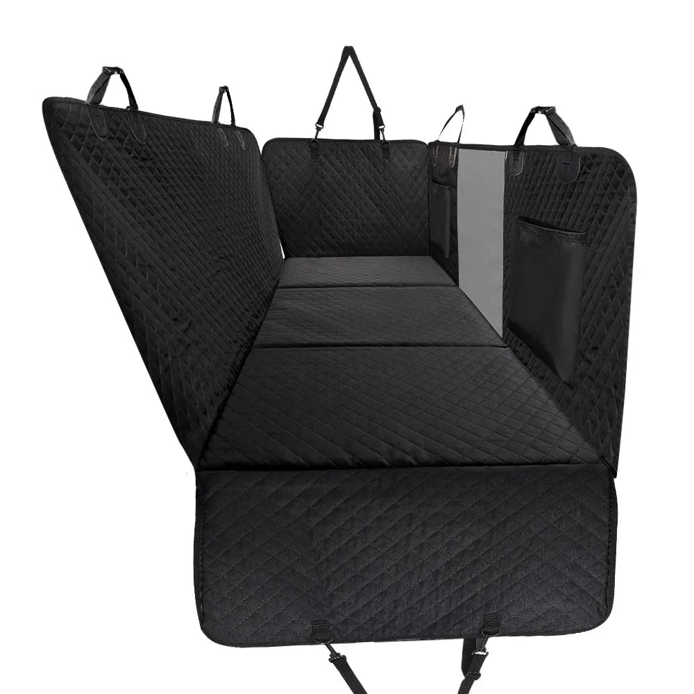 🐾 Waterproof Dog Car Backseat Cover Extender with Detachable Hard Bottom for Large Dogs & SUVs