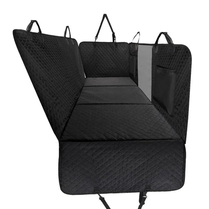 🐾 Waterproof Dog Car Backseat Cover Extender with Detachable Hard Bottom for Large Dogs & SUVs