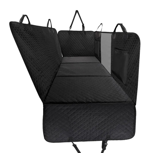 🐾 Waterproof Dog Car Backseat Cover Extender with Detachable Hard Bottom for Large Dogs & SUVs