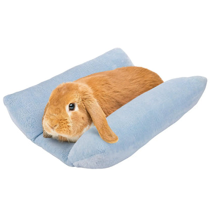 🐰 厚手のやわらかいウサギ用ベッド＆ぬいぐるみ抱っこクッション 小型ペット用