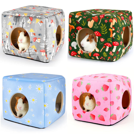 🐹Guinea Pig Hideout Washable Guinea Pigs Hiding House Habitats Cozy Bunny Rabbit Bed for Small Pet Hamster Chinchilla Accessories