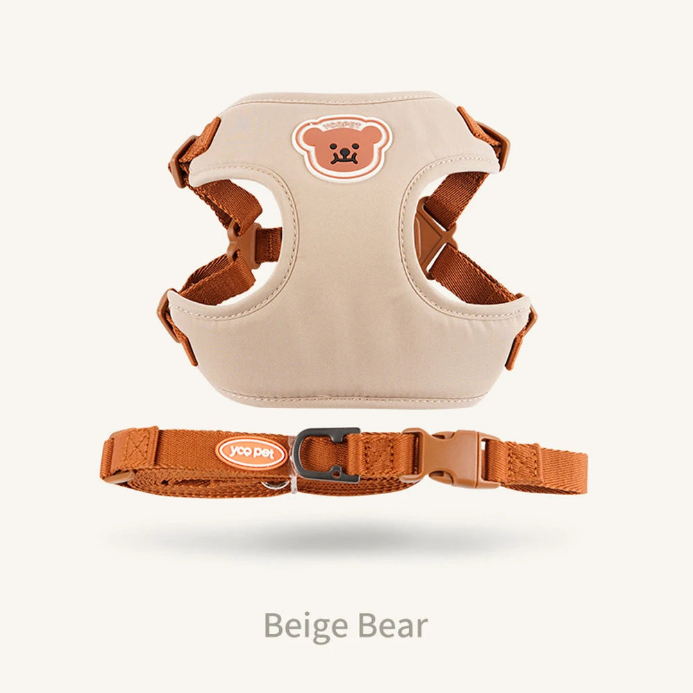 🐾  Cute Bear Adjustable Pet Harness & Leash Set