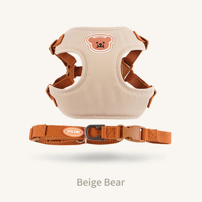 🐾  Cute Bear Adjustable Pet Harness & Leash Set