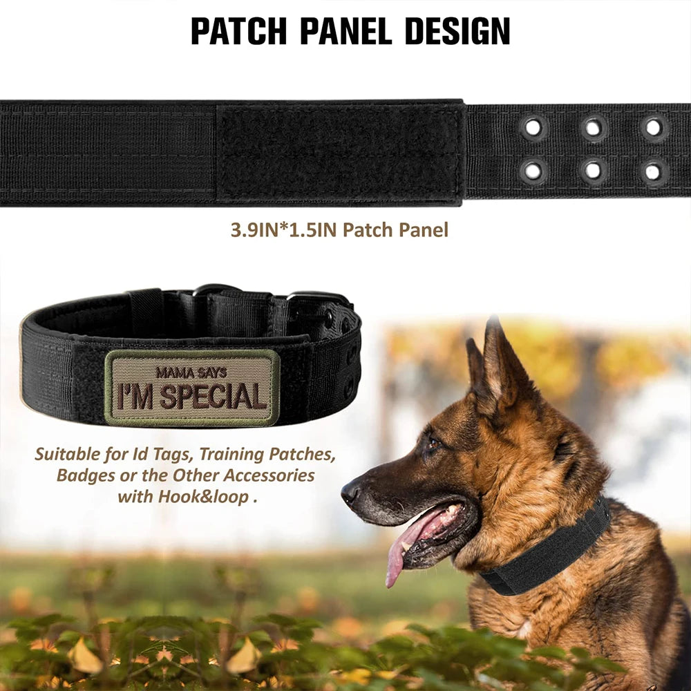 🐾 Durable Nylon Tactical Dog Collar for Medium & Large Dogs – Training, Walking & Working