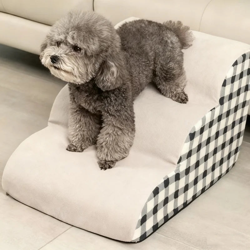 🪜 2/3-Step High-Density Foam Pet Stairs with Non-Slip Cover for Older Dogs