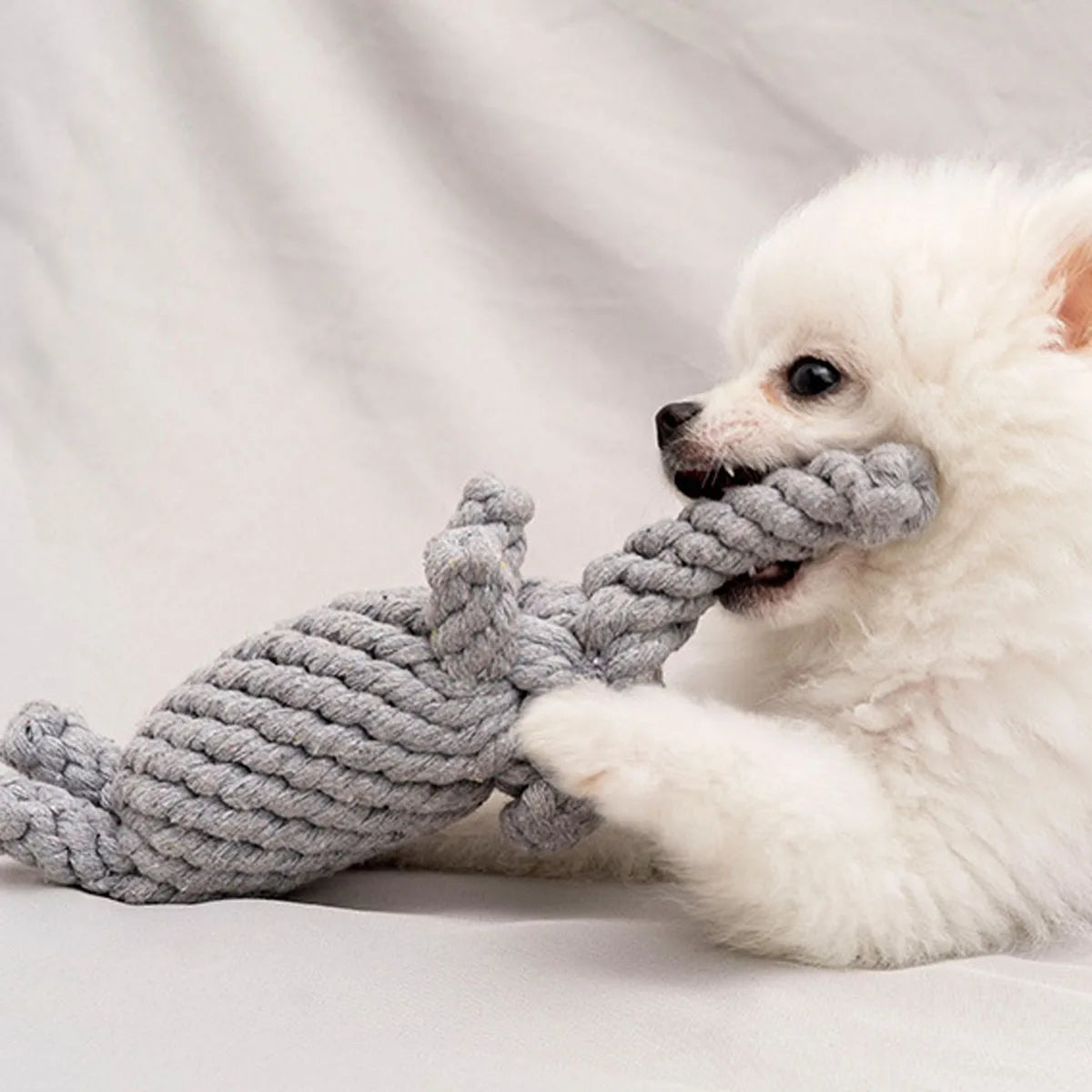 🐾 Handwoven Cotton Rope Knot Chew Toy for Small & Medium Dogs