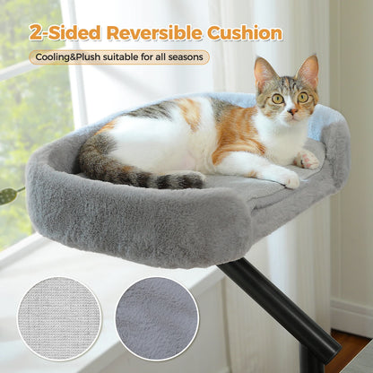 🐱 360° Rotatable Cat Desk Bed with Adjustable Hammock Basket – Soft Indoor Cat Bed