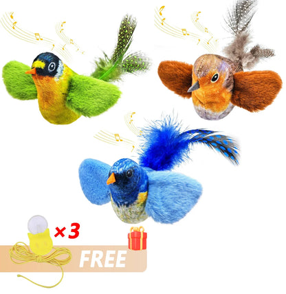 🐱 Realistic Bird Sound Interactive Catnip Plush Toy for Cats & Kittens