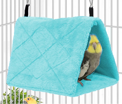 🐦 Warm Plush Hanging Bird Hammock Hut for Parrots