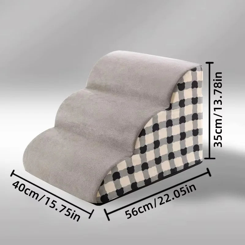 🪜 2/3-Step High-Density Foam Pet Stairs with Non-Slip Cover for Older Dogs