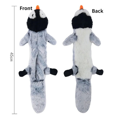 🐾 Funny Stuffingless Plush Squeaky Dog Toy with Crinkle Sound