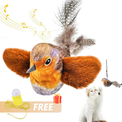 🐱 Realistic Bird Sound Interactive Catnip Plush Toy for Cats & Kittens