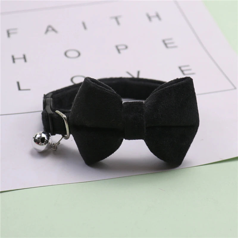 🐱 Cute Adjustable Cat Collar with Bow & Bell