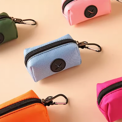 🐾 Canvas Dog Waste Bag Holder with Carabiner Clip