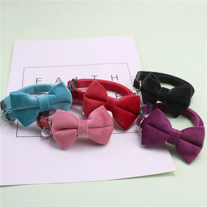 🐱 Cute Adjustable Cat Collar with Bow & Bell