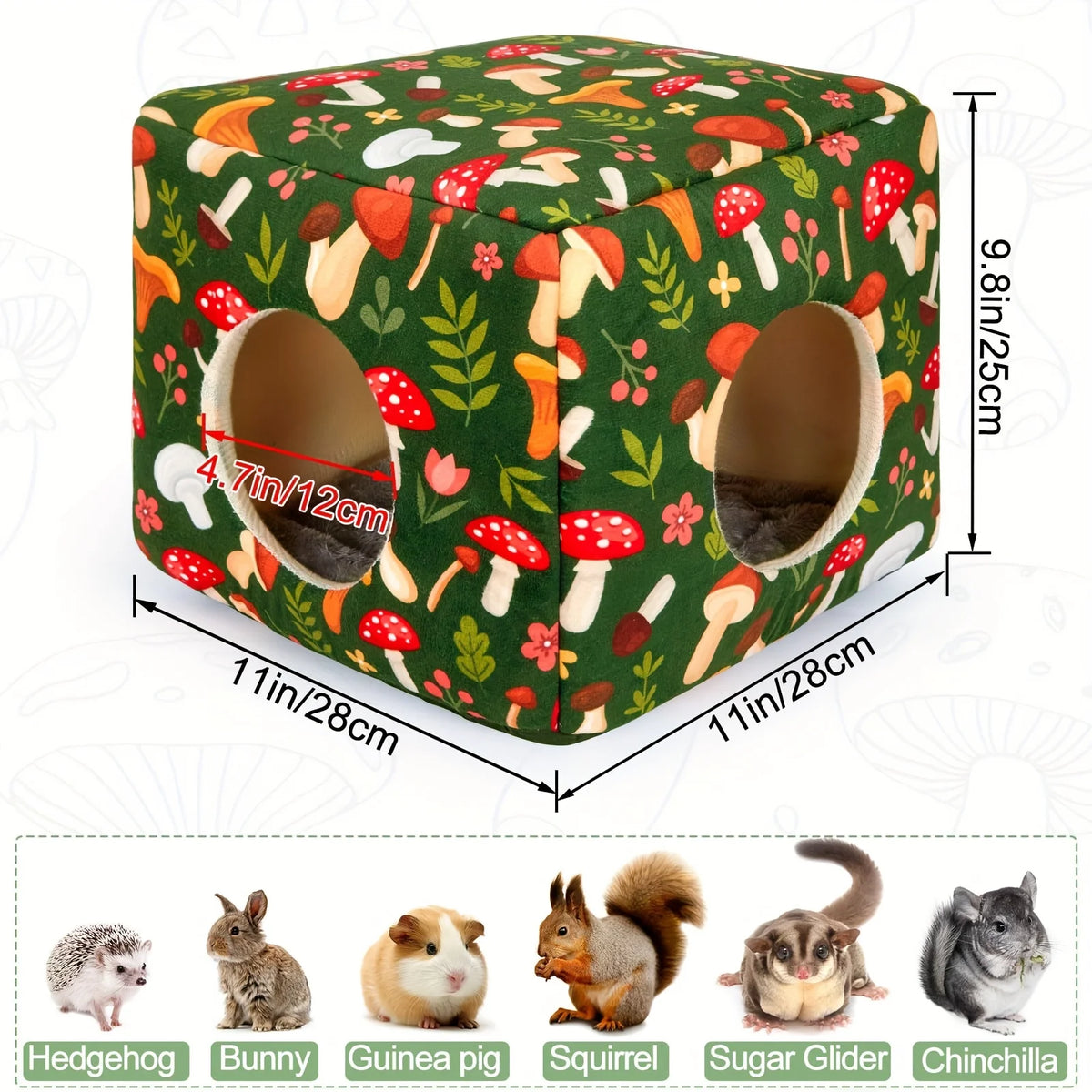 🐹Guinea Pig Hideout Washable Guinea Pigs Hiding House Habitats Cozy Bunny Rabbit Bed for Small Pet Hamster Chinchilla Accessories