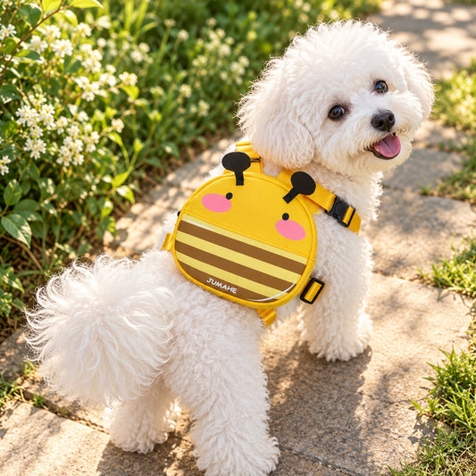 🐾 Cute Animal Dog Harness Backpack with Saddle Bags for Small Dogs