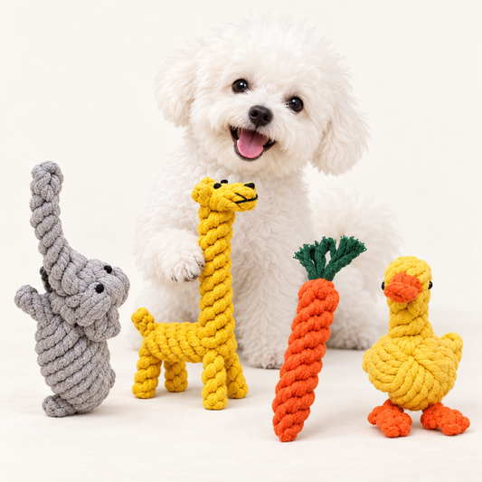 🐾 Handwoven Cotton Rope Knot Chew Toy for Small & Medium Dogs