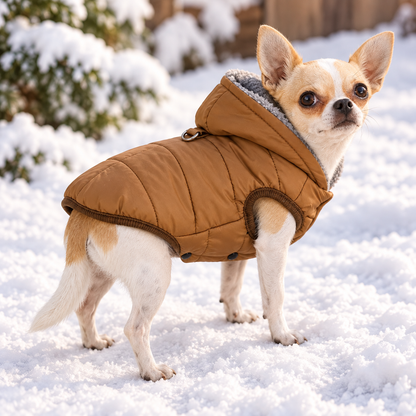 🧵 Warm Fleece Dog Hoodie with D-Ring for Small & Medium Dogs